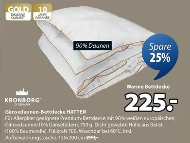 Gold - Gänsedaunen-Bettdecke HATTEN