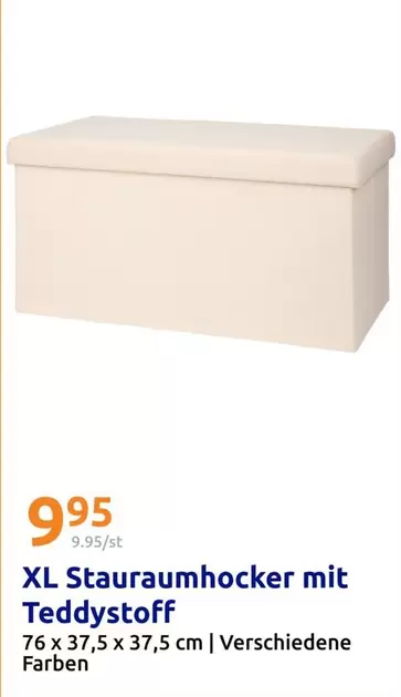 XL Stauraumhocker mit Teddystoff