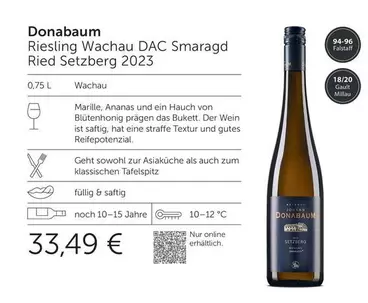Riesling Wachau DAC Smaragd Ried Setzberg 2023