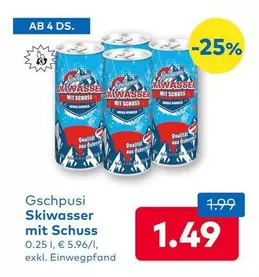 Skiwasser mit Schuss