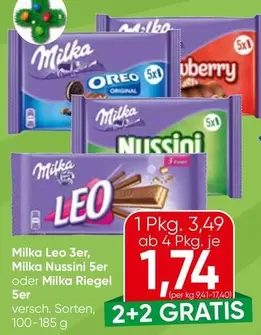 Milka - Leo 3er, Nussini 5er oder Riegel 5er