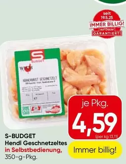 Hendl Geschnetzeltes in Selbstbedienung