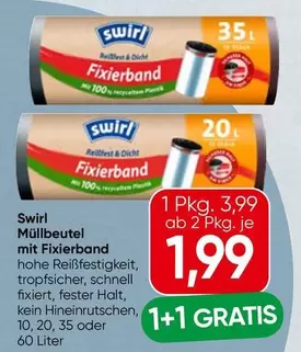 Müllbeutel mit Fixierband