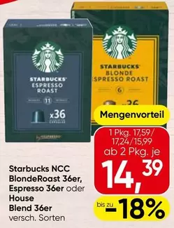 NCC BlondeRoast 36er, Espresso 36er oder House Blend 36er