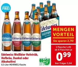 Edelweiss - Weißbier Hefetrüb, Hofbräu, Dunkel oder Alkoholfrei