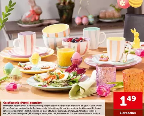 Geschirrserie Pastell gestreift