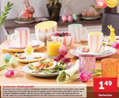 Geschirrserie Pastel gestreift