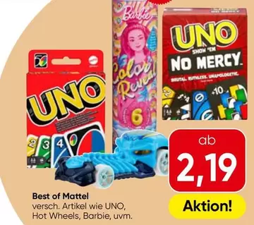Barbie - UNO, Hot Wheels,