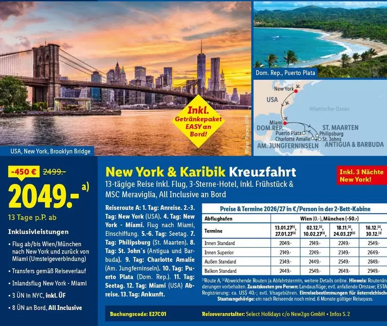 Easy - New York & Karibik Kreuzfahrt