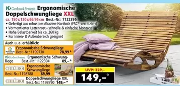 Free - Ergonomische Doppelschwungliege XXL