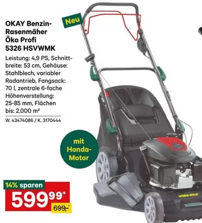 Honda - Benzin-Rasenmäher Öko Profi 5326 HSVWMK