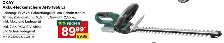 Akku-Heckenschere AHS 1858 LI