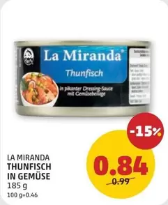 Thunfisch -  in pikanter Dressing-Sauce mit Gemüsebeilage