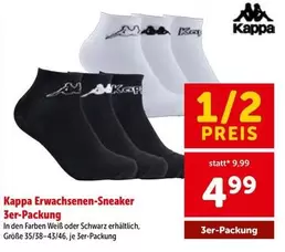 Kappa - Erwachsenen-Sneaker 3er-Packung