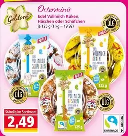 Fairtrade - Osterminis Edel Vollmilch Küken, Häschen oder Schäfchen