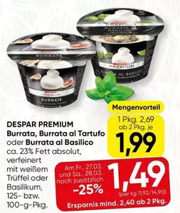 Burrata -  al Tartufo oder  al Basilico