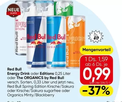 Red Bull - Energy Drink oder Editions 0,25 Liter oder The ORGANICS by