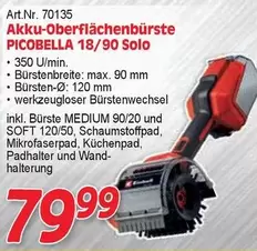 Einhell - Akku-Oberflächenbürste PICO BELLA 18/90 Solo
