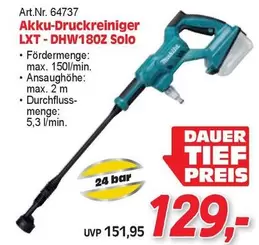 Makita - Akku-Druckreiniger LXT - DHW180Z Solo