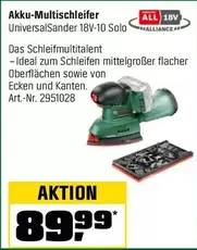Akku-Multischleifer UniversalSander 18V-10 Solo Art.-Nr. 2951028