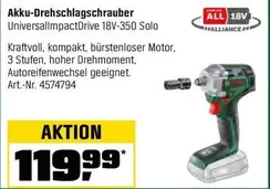 Akku-Schlagschrauber UniversallmpactDrive 18V-350 Solo Art.-Nr. 4574794