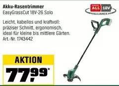 Kleine - Akku-Rasentrimmer EasyGrassCut 18V-26 Solo