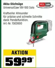 Akku-Stichsäge UniversalSaw 18V-100 Solo