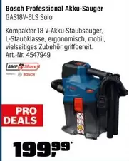 Bosch - Akku-Sauger GAS18V-6LS Solo