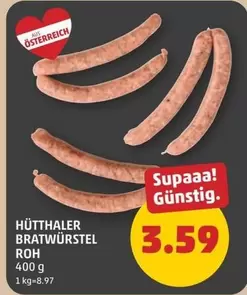 HÜTTTHALER BRATWÜRSTEL ROH