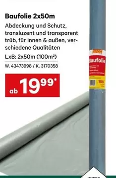 Baufolie 2x50m W. 43473998 / K. 3170358