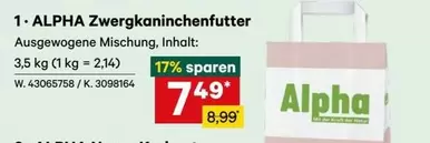 Zwergkaninchenfutter