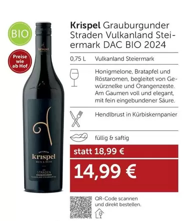 Bio - Grauburgunder Strauden Vulkanland Steiermark DAC BIO 2024