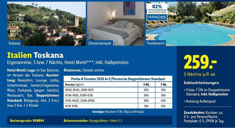 Kinder - Italien Toskana Eigenanreise, 5 bzw. 7 Nächte, Hotel Monti