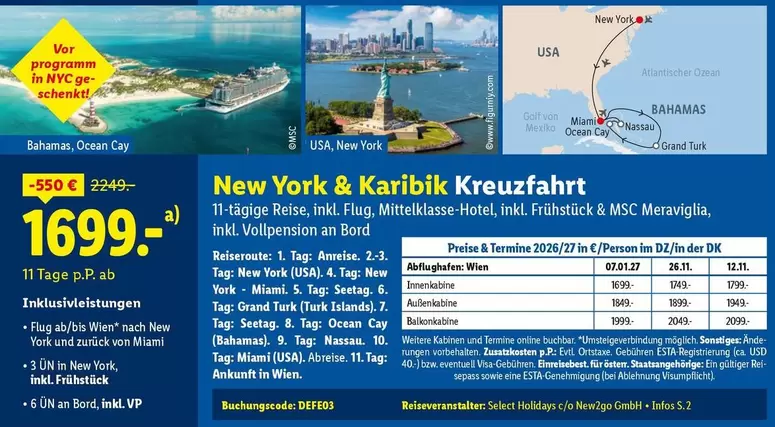 New York & Karibik Kreuzfahrt
