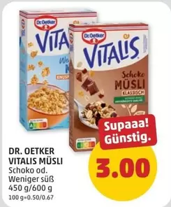 VITALIS MÜSLI Schoko od. Weniger süß