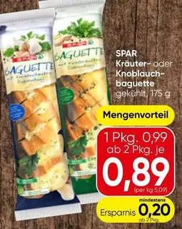 Kräuter- oder Knoblauchbaguette