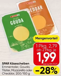 Käsescheiben Emmentaler, Gouda, Tilsiter, Mozzarella oder Cheddar