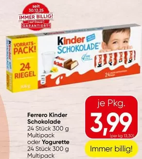 Kinder - Schokolade 24 Riegel