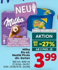 Milka - Eis od. Pirulo div. Sorten