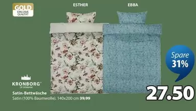 Gold - Satin-Bettwäsche