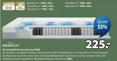 Gold - Taschenfederkernmatratze INNA