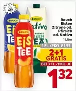 Eistee Zitrone od. Pfirsich od. Nativa