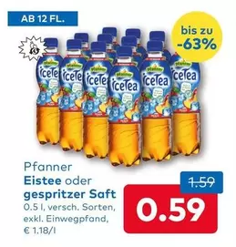 Pfanner Eistee oder gespritzter Saft