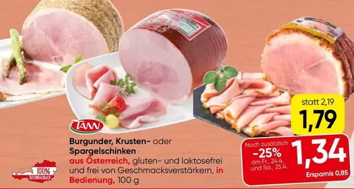 Burgunder, Krusten- oder Spargelschinken