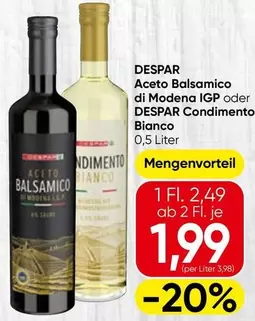 Aceto Balsamico di Modena IGP o Condimento Bianco