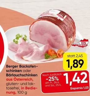 Backofenschinken oder Bärlauchschinken