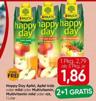 Happy Day Apfel, Apfel trüb oder mild oder Multivitamin, Multivitamin mild oder rot