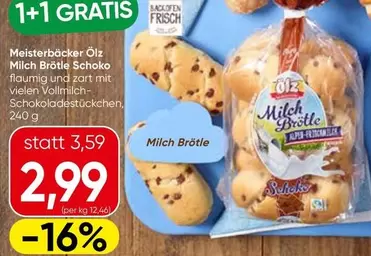 Meisterbäcker Ölz Milch Brötle Schoko