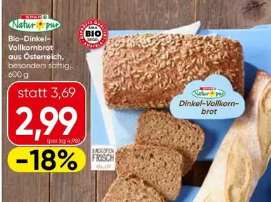 Bio - -Dinkel-Vollkornbrot