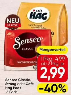 Senseo Classic, Strong oder Café Hag Pads